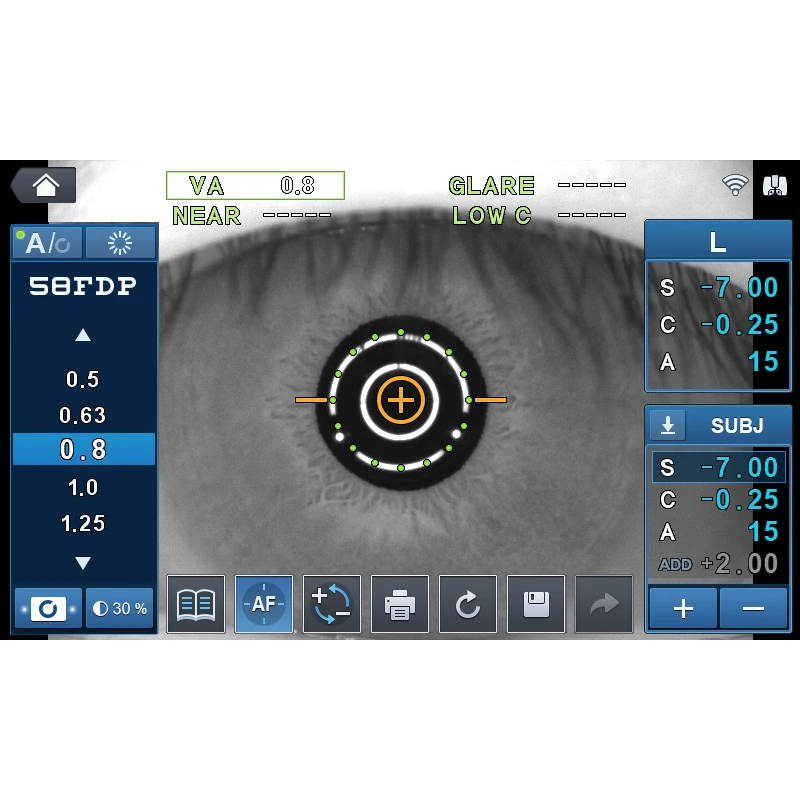The subjective visual acuity (VA) test